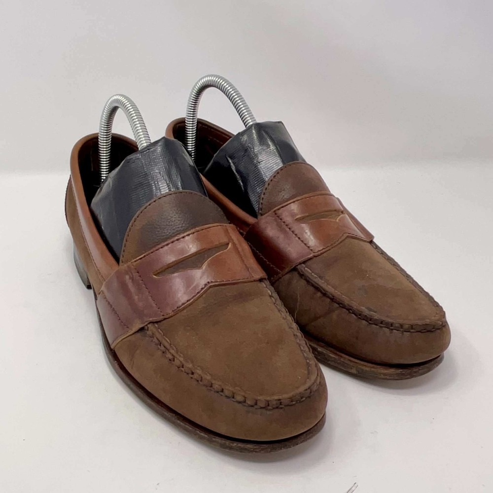 Allen Edmonds Townsend Mens 8D Brown Suede Leather Penny Loafers Made in USA